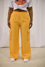 Soho Linen Cargo Pants - Orange