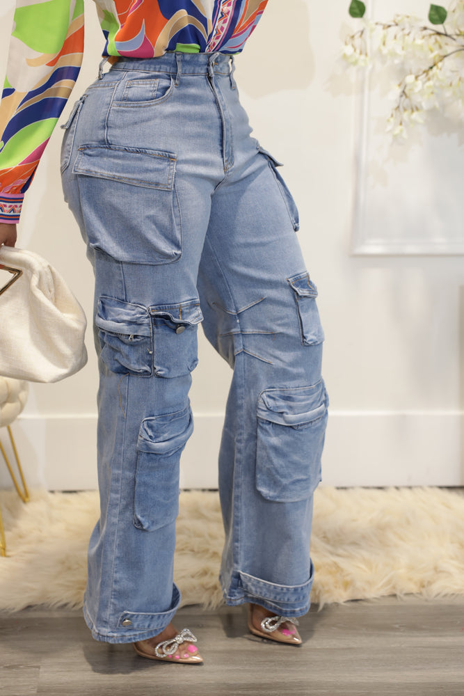 Cali Cargo Jeans - Plus Size (T120)