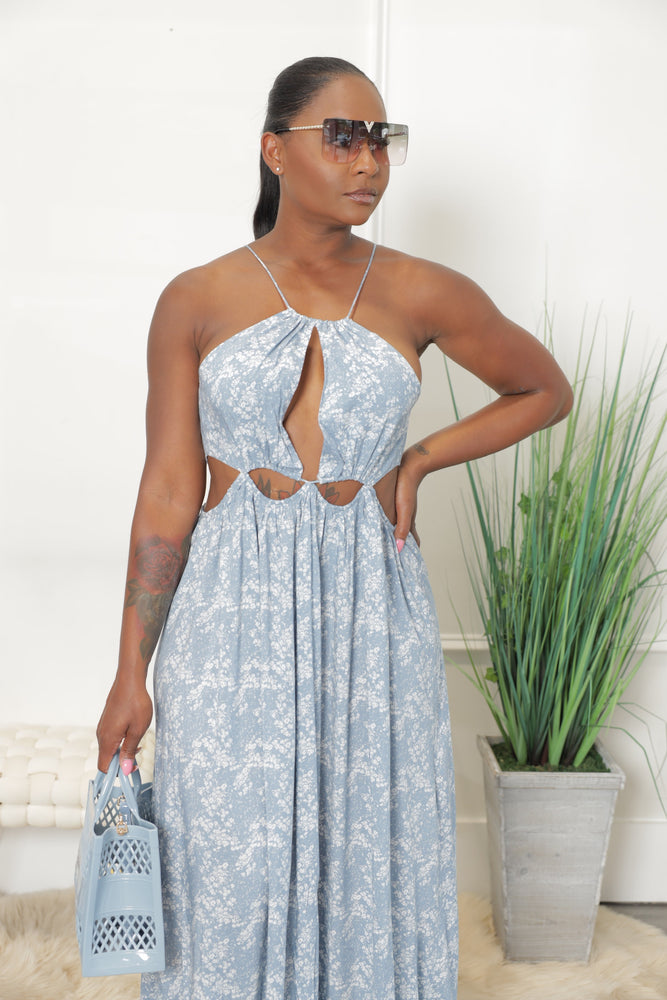 Cut To The Chase Maxi Dress - Blue (S6)