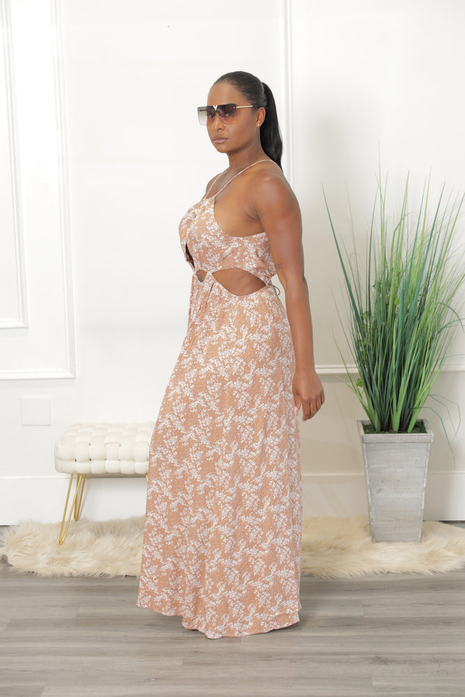 Cut To The Chase Maxi Dress - Brown (S8)