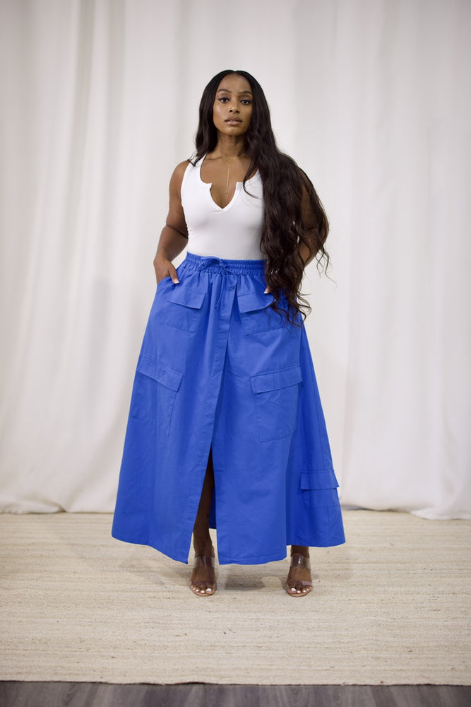 Dominica Maxi Skirt - Blue (T130)