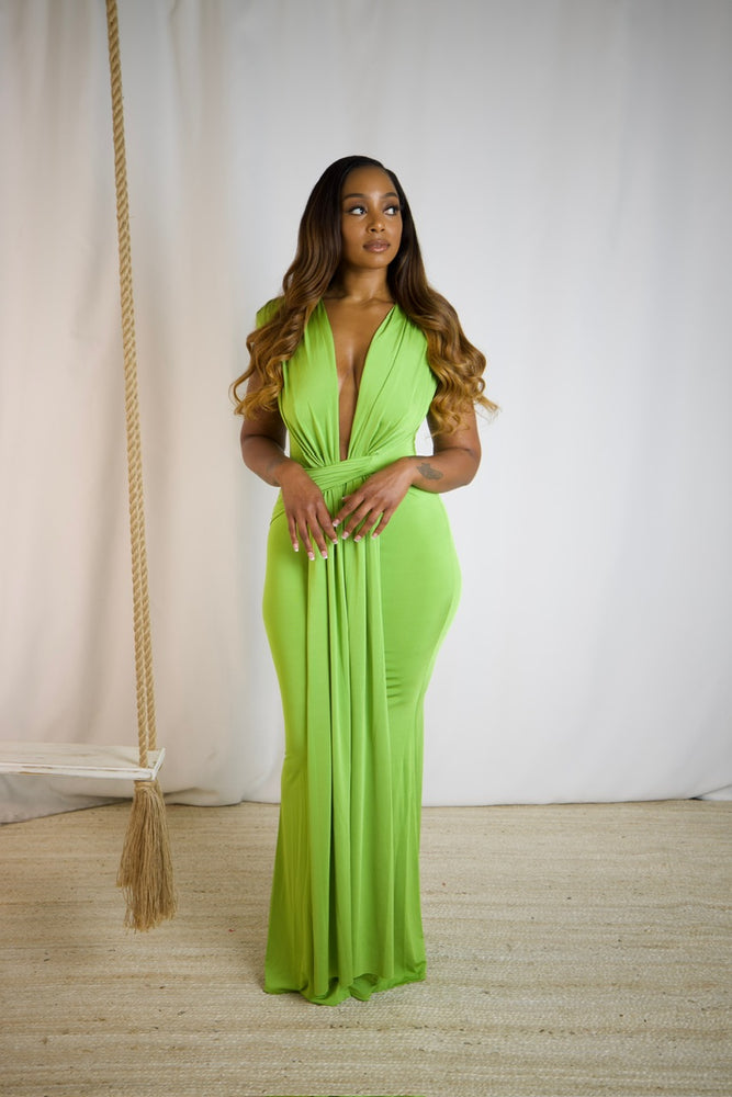Curves In Motion Maxi Dress - Green (T110)
