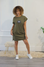 Tagged TShirt Dress - Olive