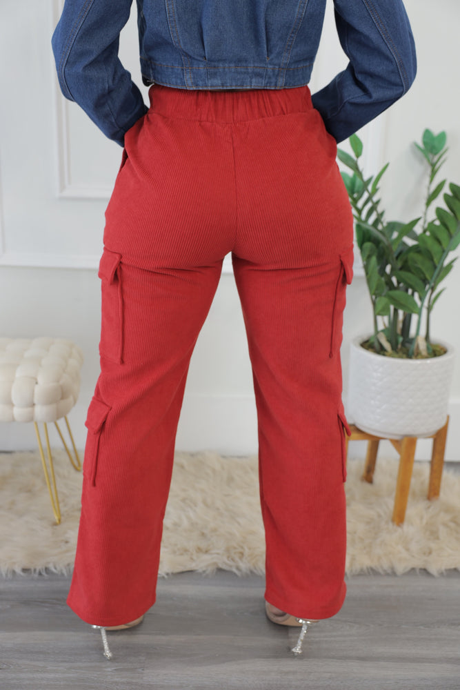 Cassie Cargo Pants - Red (U1)